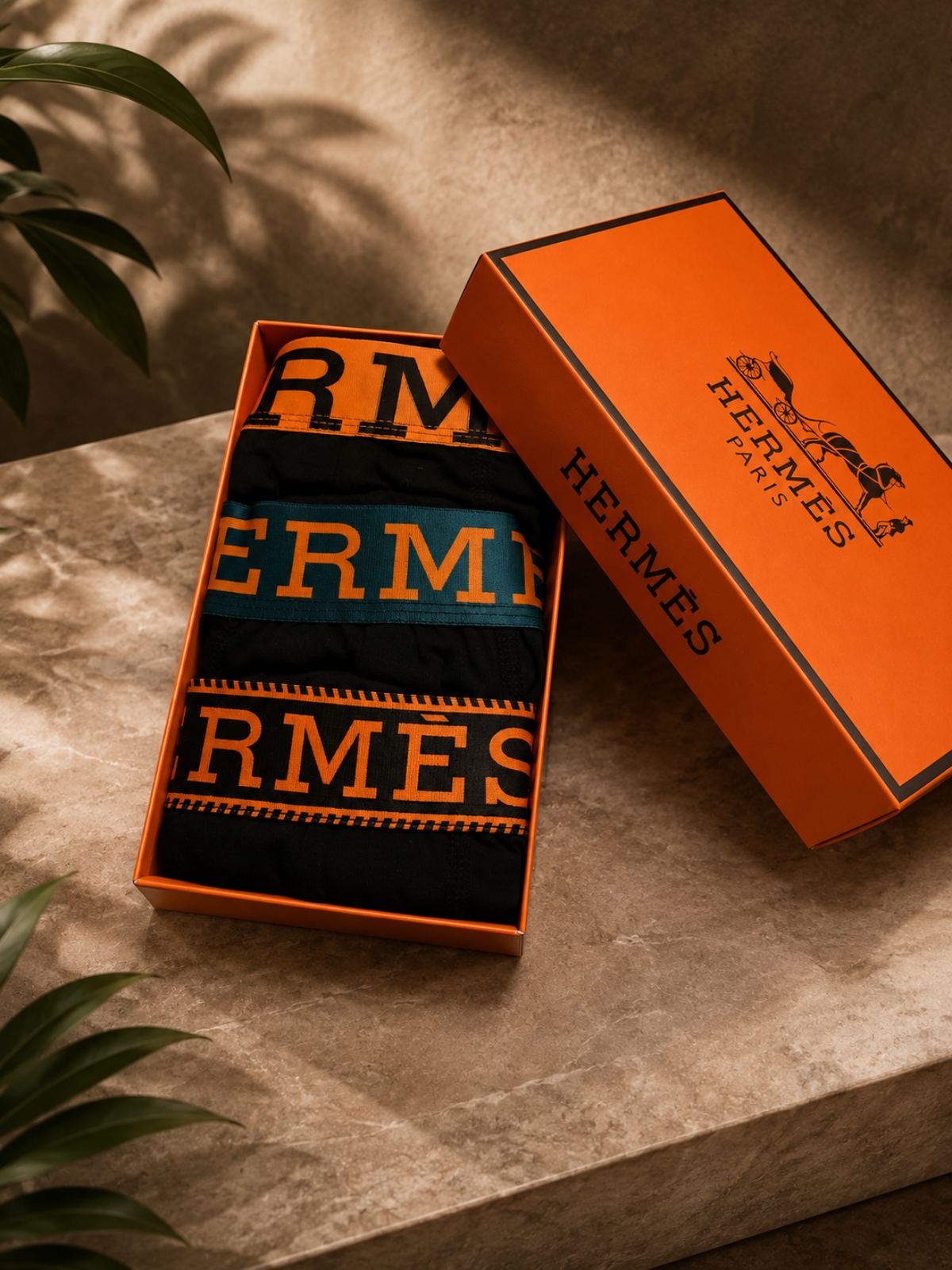 Hermès — Мъжки боксерки 3бр/кутия #73
