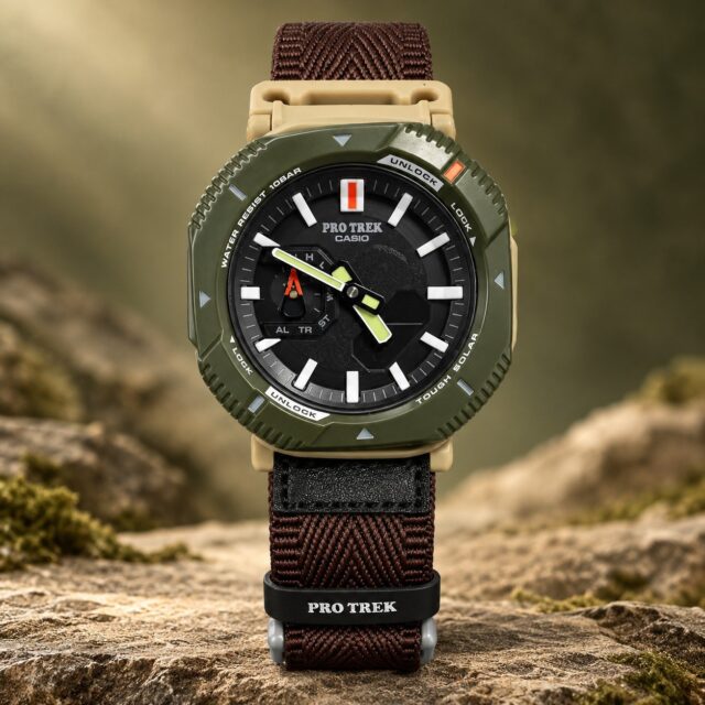 Мъжки Casio Pro Trek Olive Green / Brown Strap