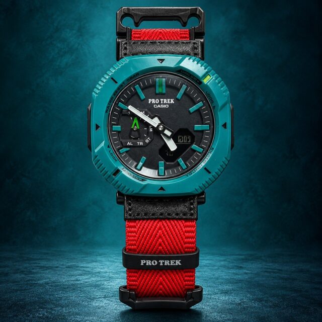 Мъжки Casio Pro Trek Turquoise / Red Strap