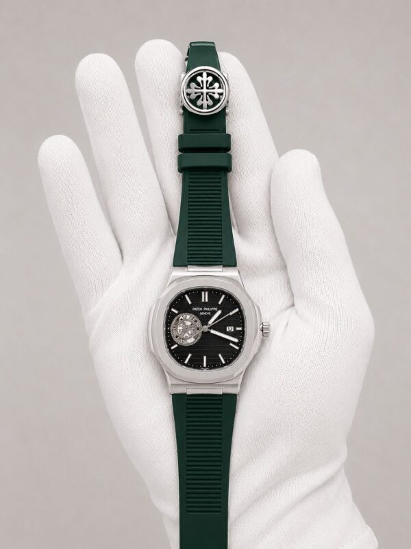Мъжки Patek Philippe Nautilus Green Rubber / Black #198