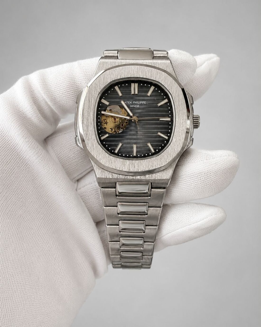 Patek Philippe Nautilus Open Heart Blue Dial Steel