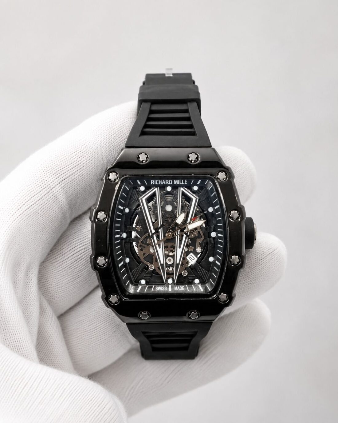 Richard Mille Skeleton Black Ceramic / White Bridges