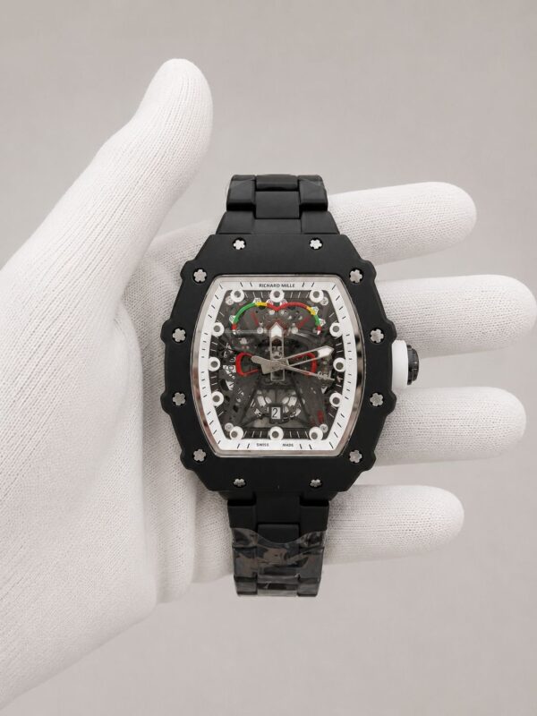 Мъжки Richard Mille Skeleton Black Ceramic White Dial #185