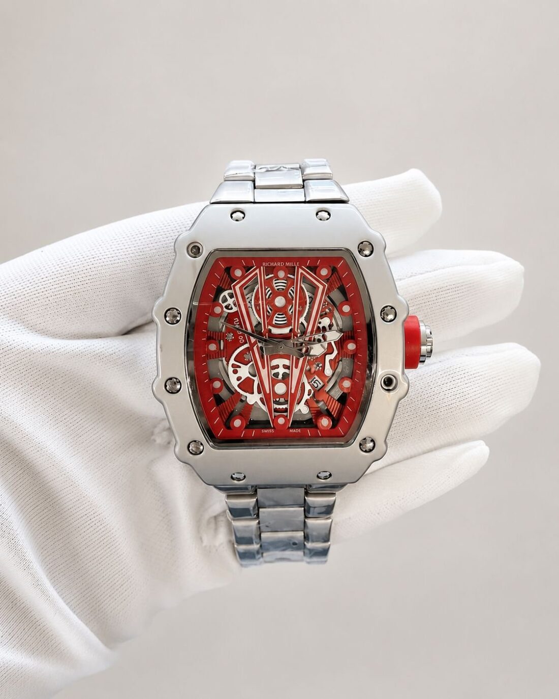 Мъжки Richard Mille Skeleton Red Dial Steel #164