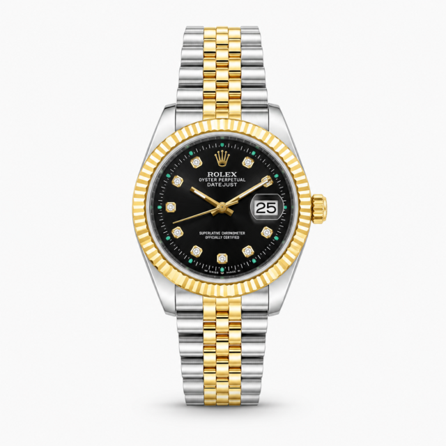 Мъжки Rolex Datejust Two-Tone Black Diamond Dial #224