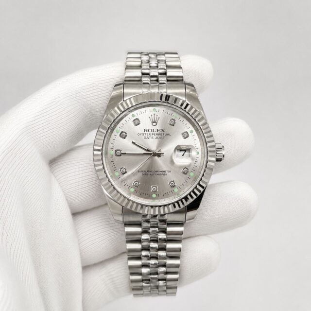 Мъжки Rolex Datejust Silver Diamond Dial Steel #319