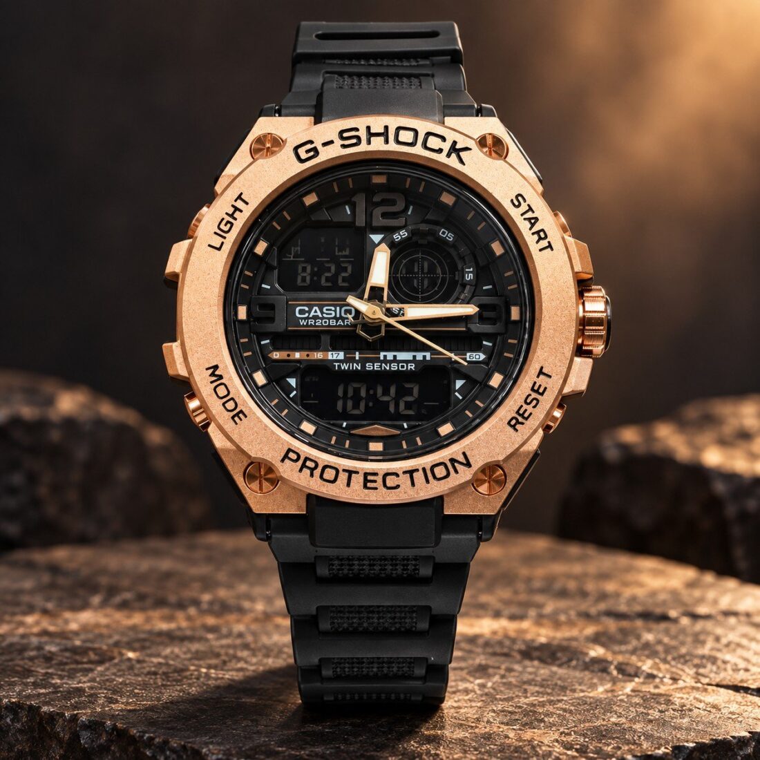 Casio G-Shock G-Steel Twin Sensor Rose Gold / Black