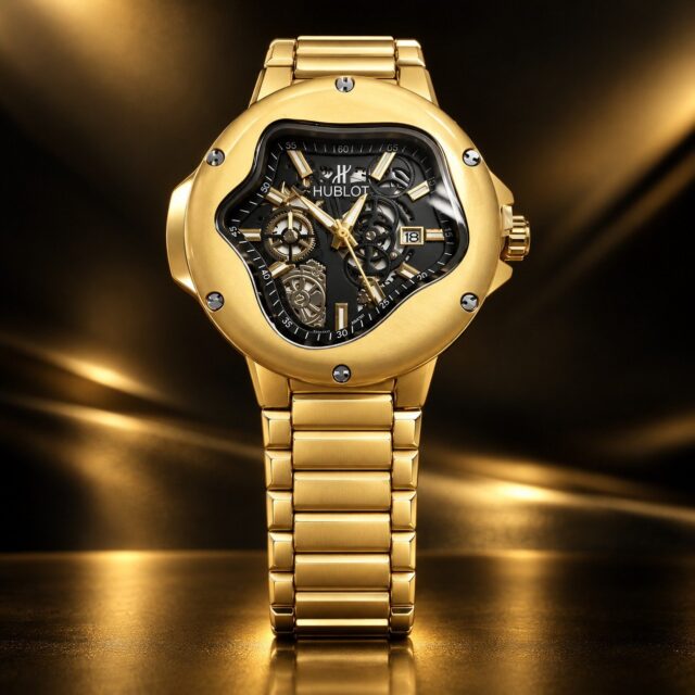 Мъжки Hublot Arsham Splash Skeleton Gold / Black Dial Bracelet