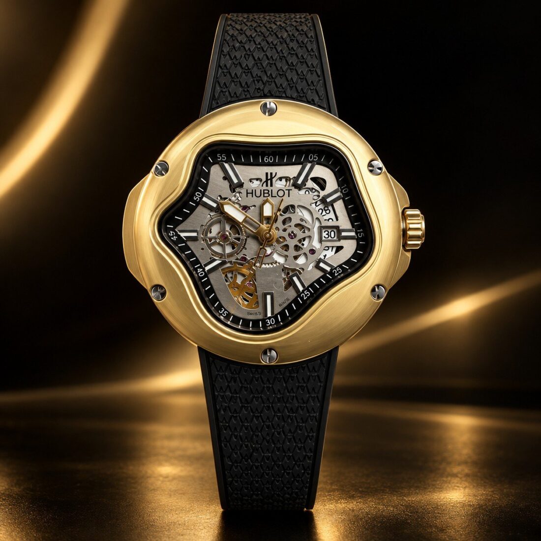 Hublot Arsham Splash Skeleton Gold / Black Strap II