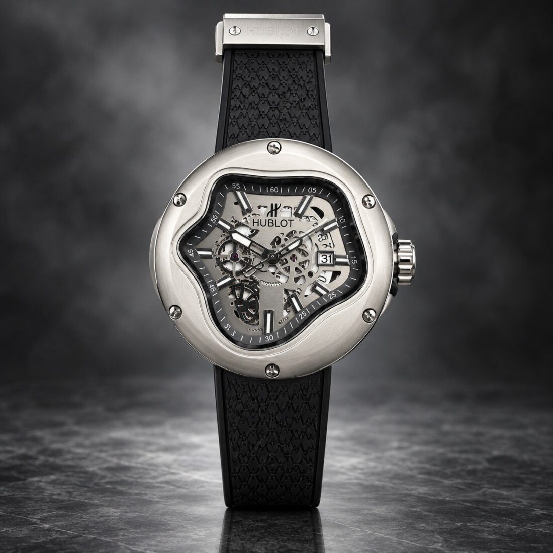 Hublot Arsham Splash Skeleton Steel / Black Strap