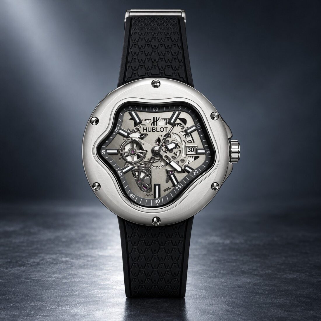 Hublot Arsham Splash Skeleton Steel / Black Strap II