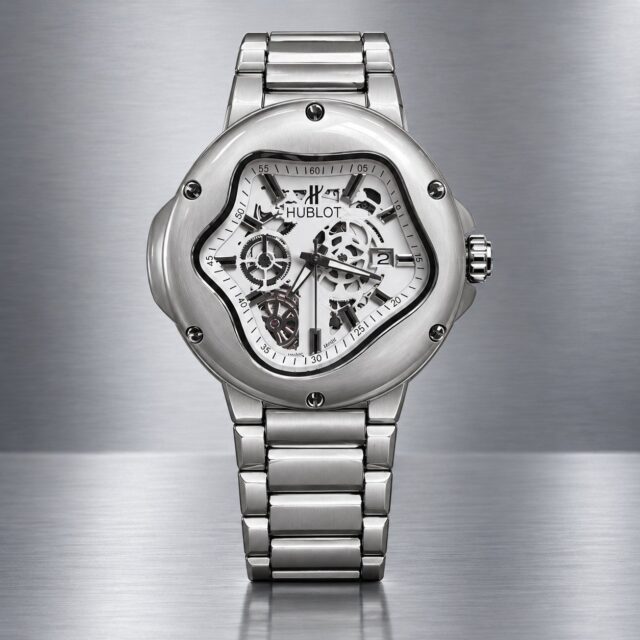 Мъжки Hublot Arsham Splash Skeleton Steel / White Dial Bracelet