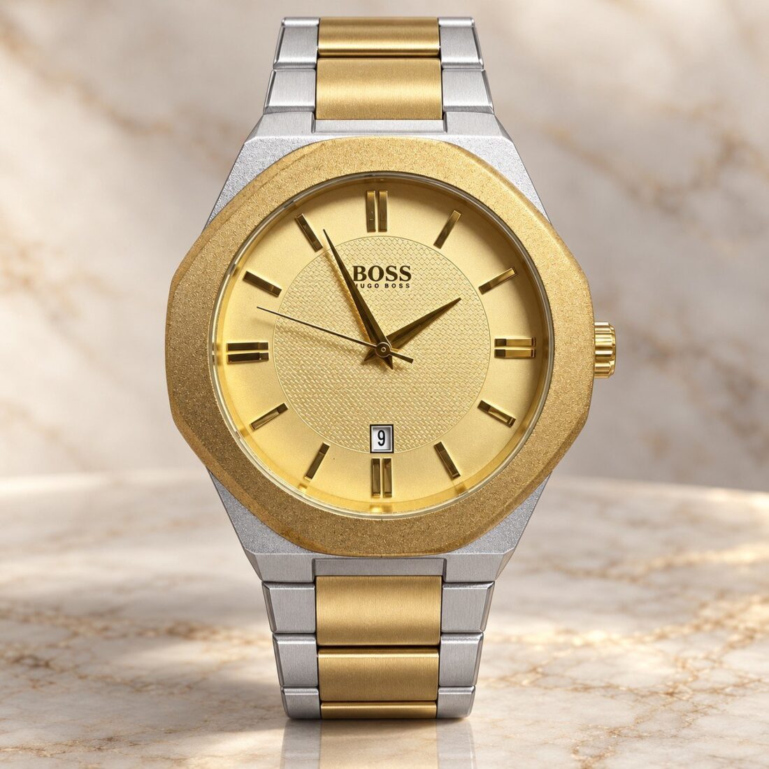 Hugo Boss Octagon Two-Tone / Champagne Dial