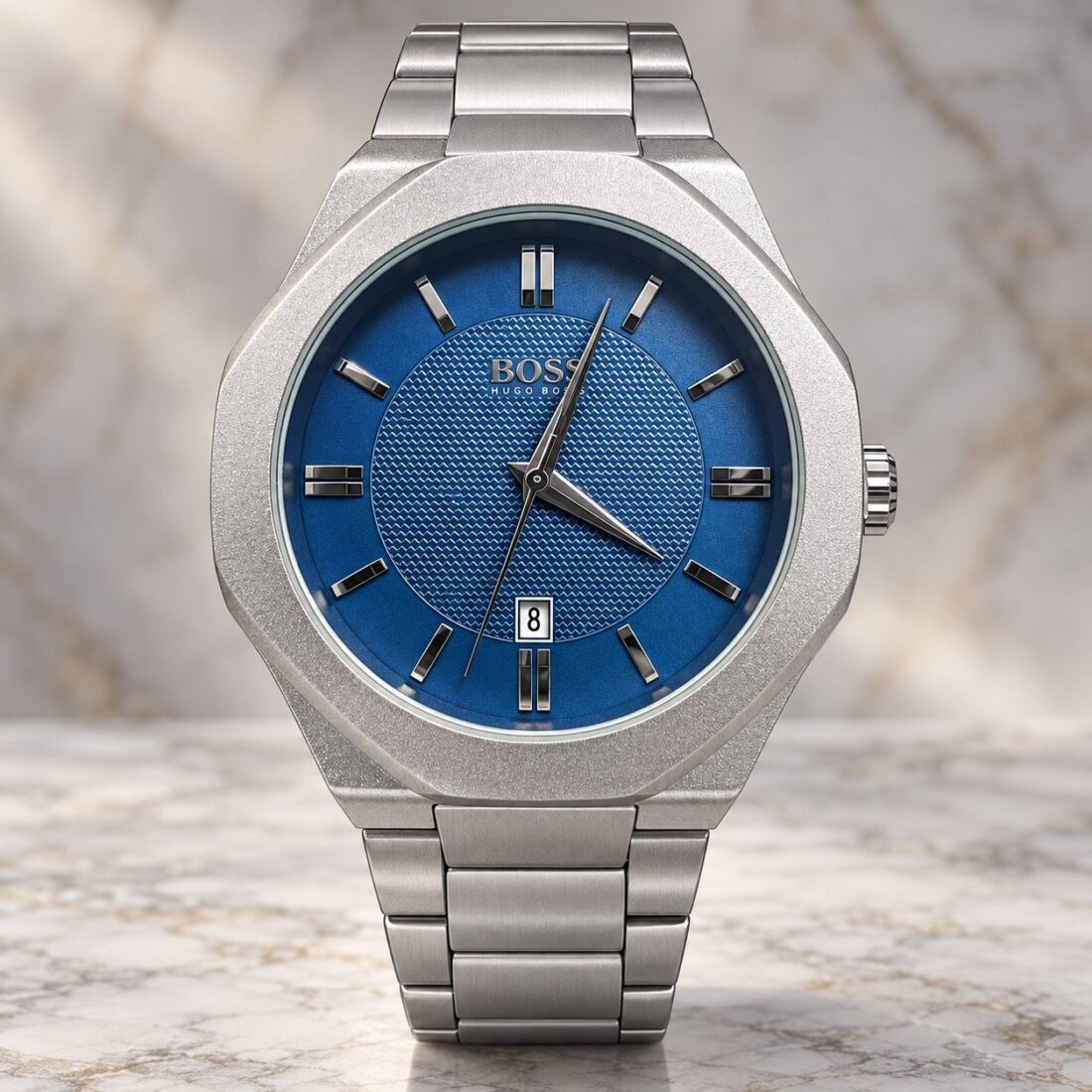 Hugo Boss Octagon Steel / Blue Dial