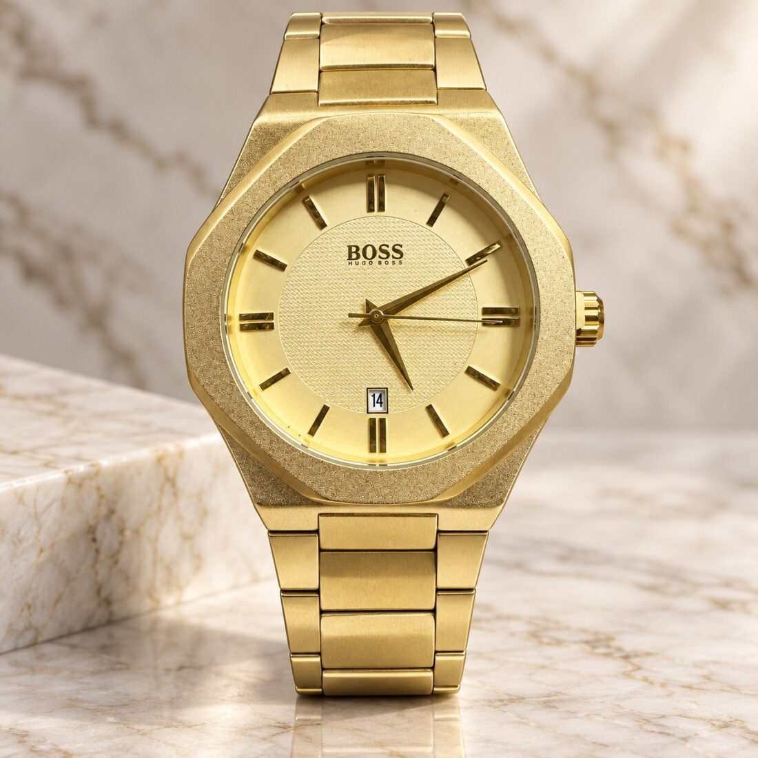 Hugo Boss Octagon Gold / Champagne Dial