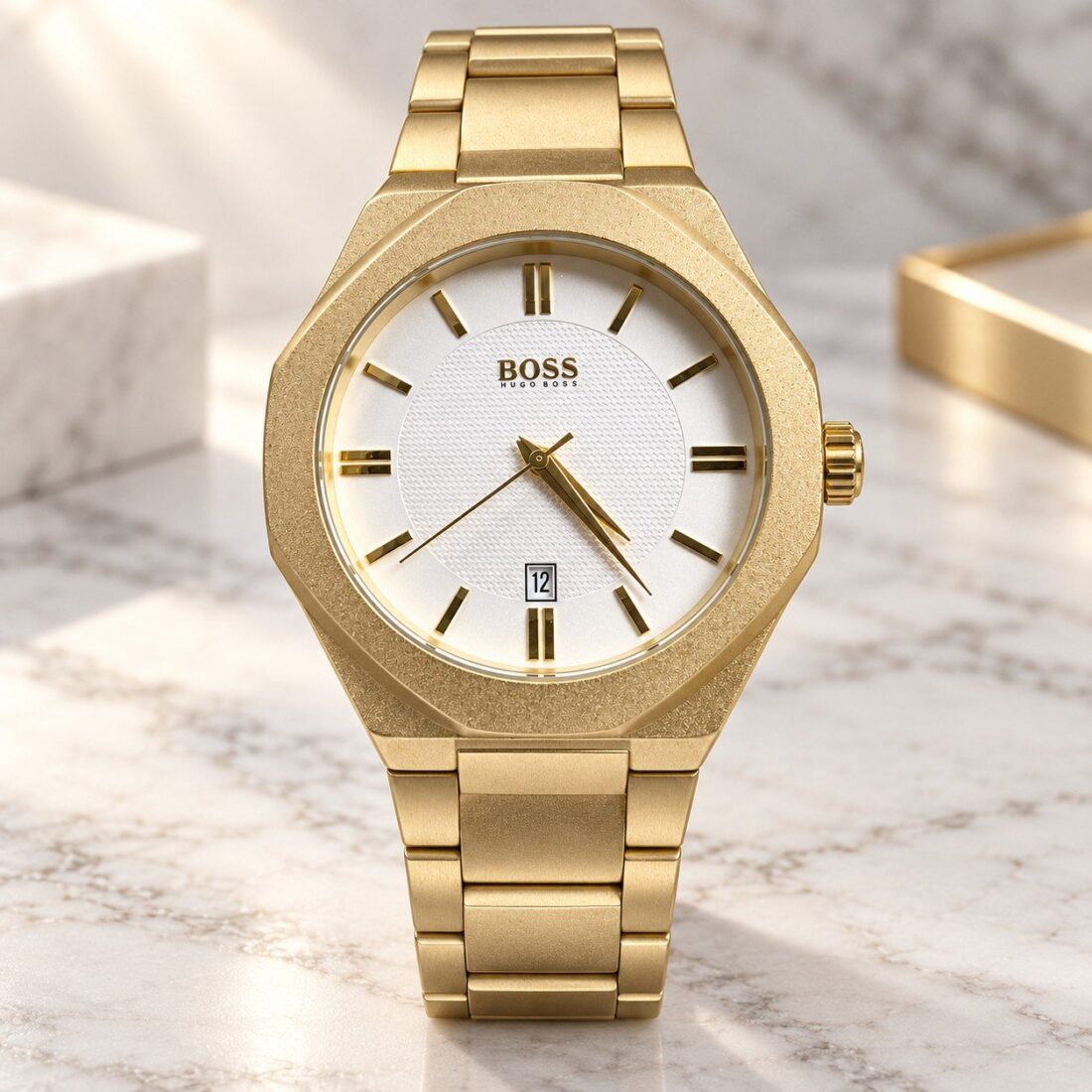 Hugo Boss Octagon Gold / White Dial