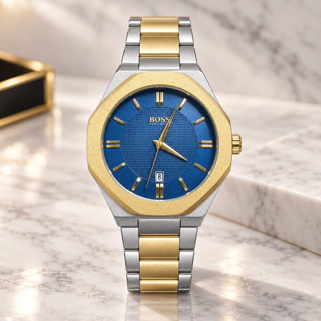 Hugo Boss Octagon Two-Tone / Blue Dial