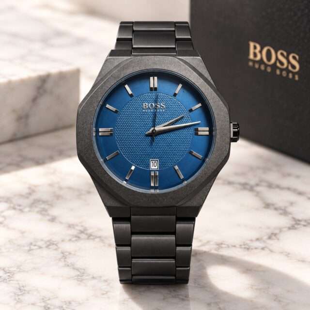 Мъжки Hugo Boss Octagon Black / Blue Dial #374