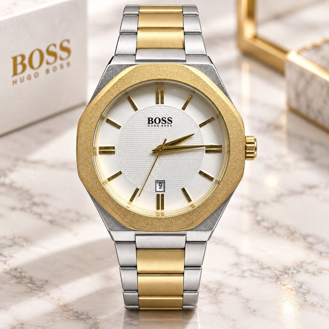 Hugo Boss Octagon Two-Tone / White Dial