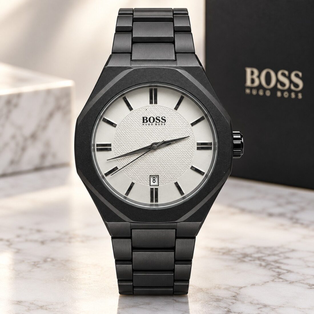 Мъжки Hugo Boss Octagon Black / White Dial #378