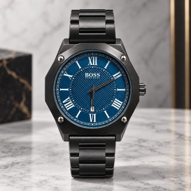 Мъжки Hugo Boss Octagon Roman Black / Blue Dial #381