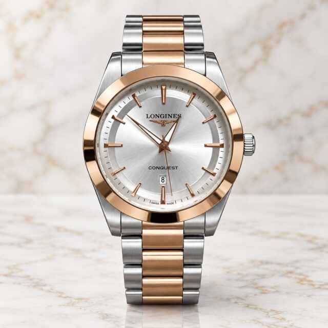 Мъжки Longines Conquest Rose Gold Two-Tone / Silver Dial #404