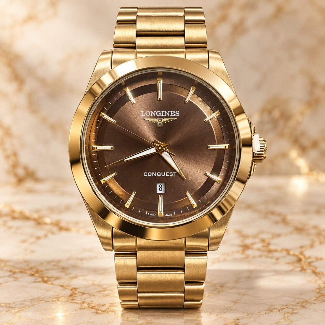 Longines Conquest Gold / Brown Dial
