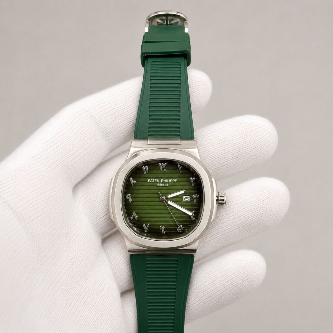 Patek Philippe Nautilus Green Arabic Dial Rubber