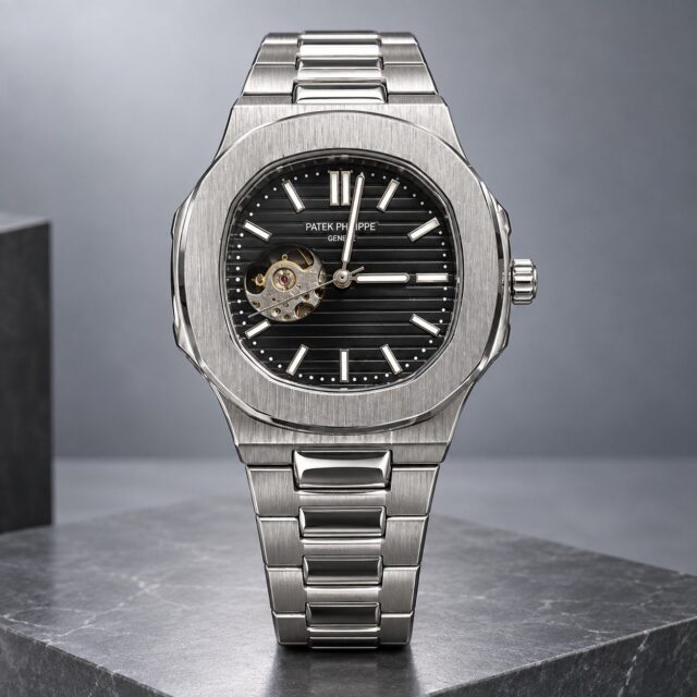 Мъжки механичен Patek Philippe Nautilus Open Heart Steel / Black Dial #438