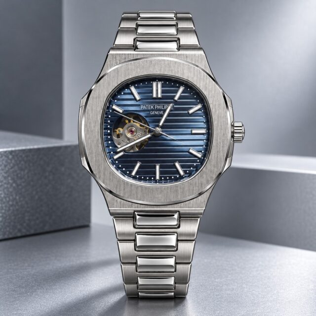 Мъжки механичен Patek Philippe Nautilus Open Heart Steel / Blue Dial #436