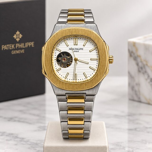 Мъжки механичен Patek Philippe Nautilus Open Heart Two-Tone / White Dial II #440