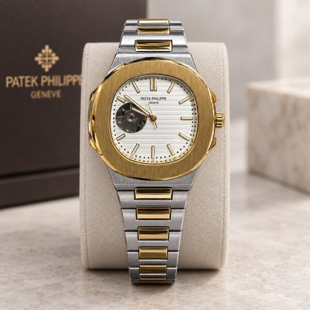 Мъжки механичен Patek Philippe Nautilus Open Heart Two-Tone / White Dial #439