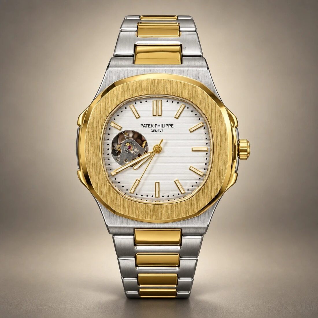 Patek Philippe Nautilus Two-Tone White Dial Open Heart