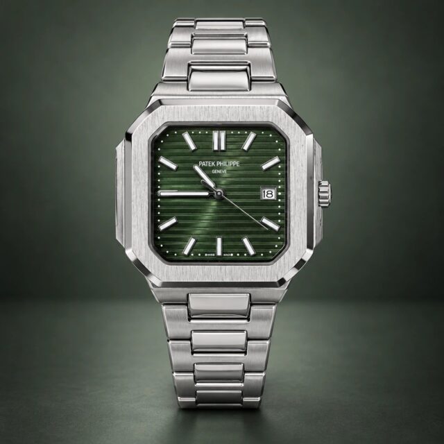 Мъжки Patek Philippe Nautilus Square Green Dial Steel #355