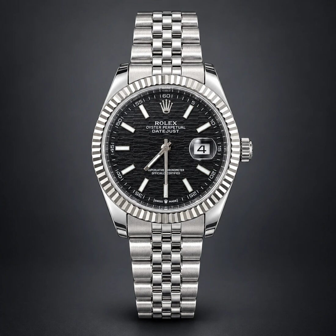 Rolex Datejust Black Motif Dial Jubilee Steel