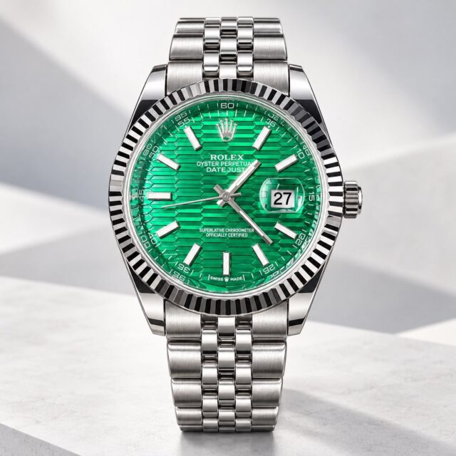 Мъжки Rolex Datejust Green Motif Dial Jubilee Steel