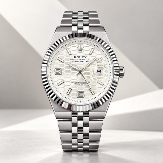 Мъжки Rolex Land-Dweller White Honeycomb Dial Jubilee Steel
