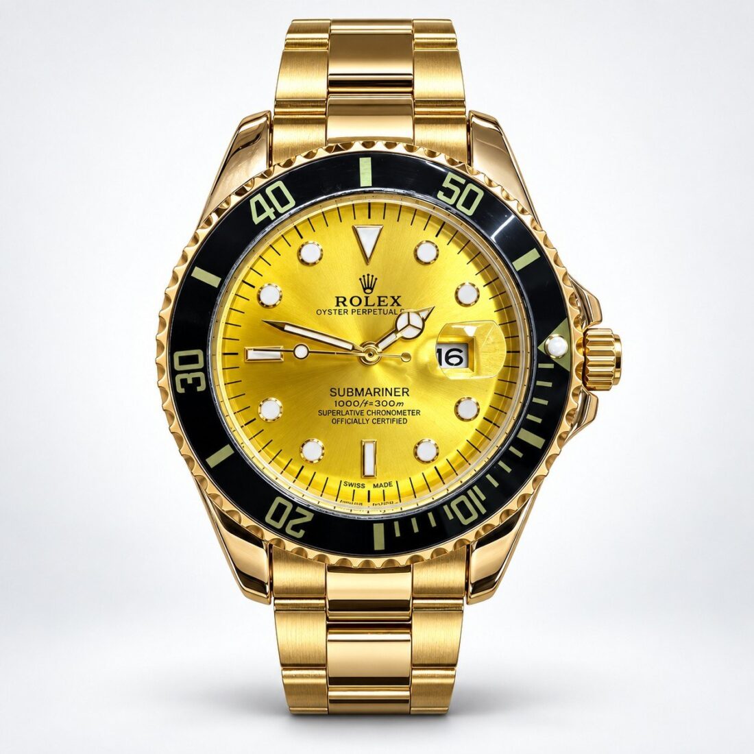 Rolex Submariner Gold / Yellow Dial Black Bezel