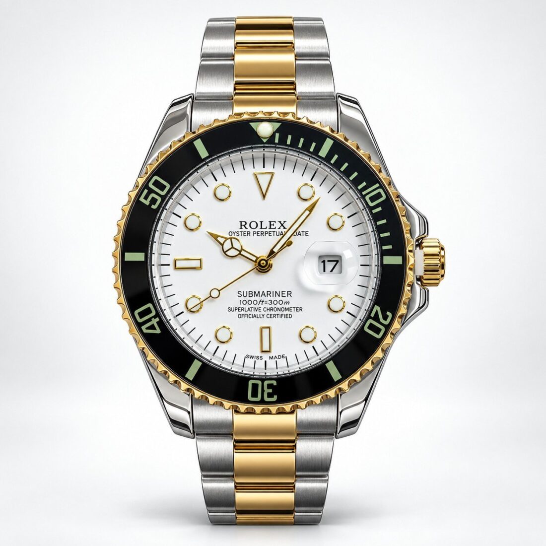 Rolex Submariner Two-Tone / White Dial Black Bezel