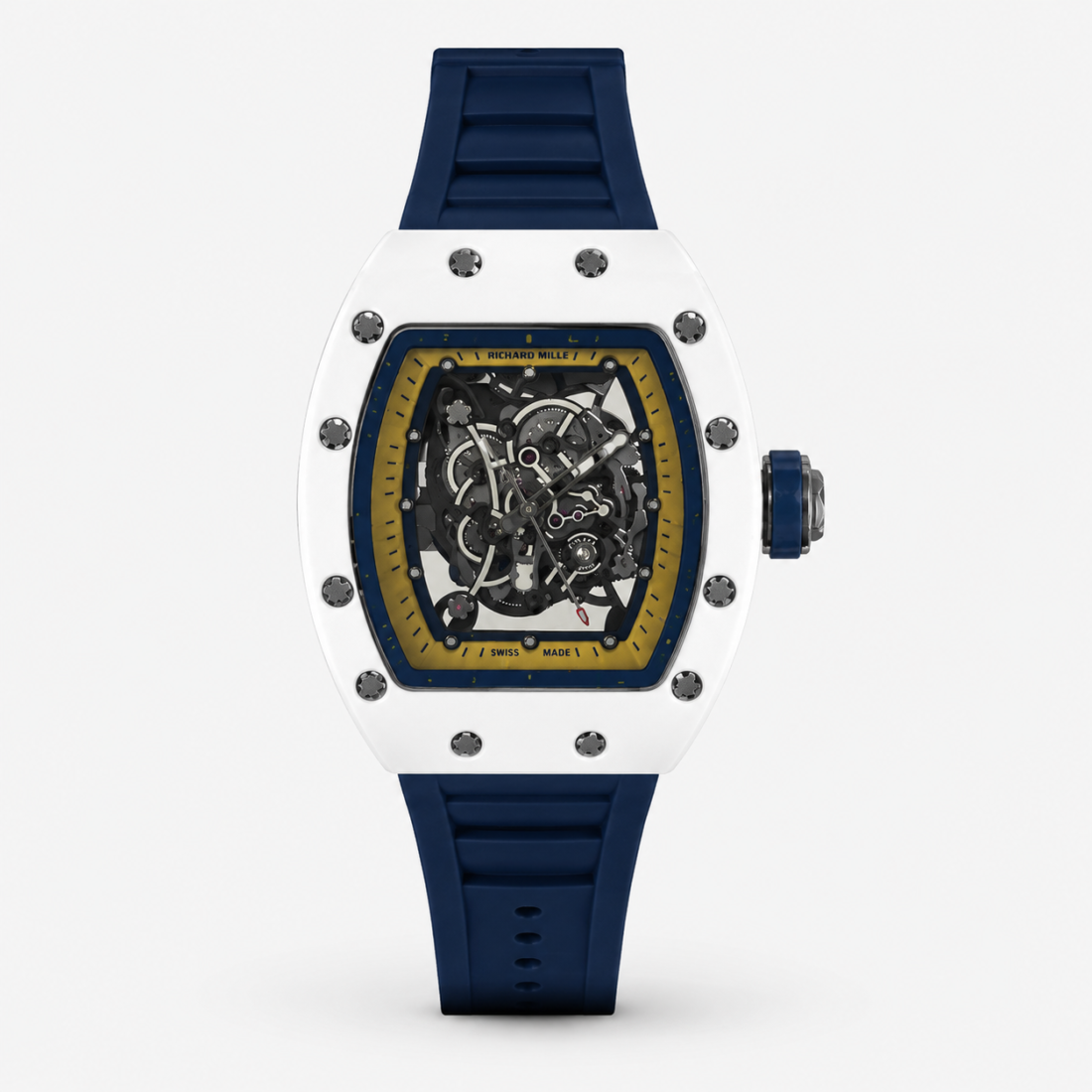 Richard Mille Skeleton White Ceramic / Navy