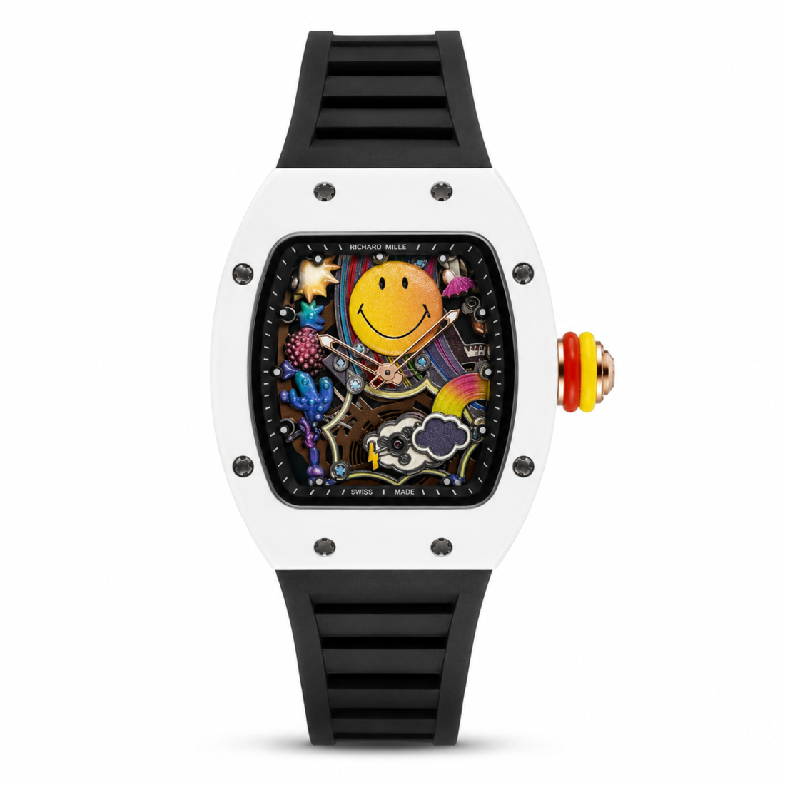 Richard Mille Smiley White Ceramic / Black Rubber