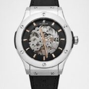 Hublot Classic Fusion Skeleton Steel / Black Strap